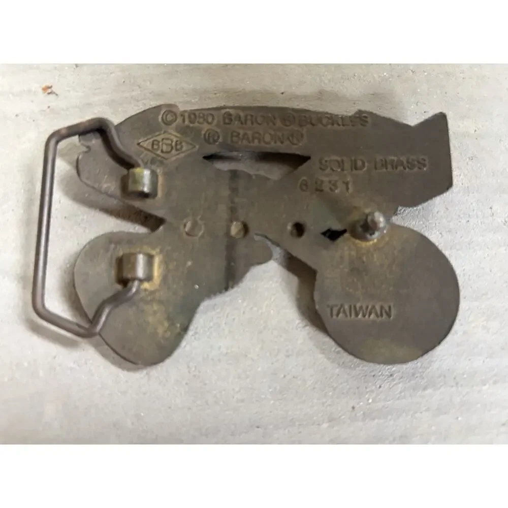 1980 Vintage Baron Buckles “Bluegrass” Brass Belt Buckle Guitar Banjo Country